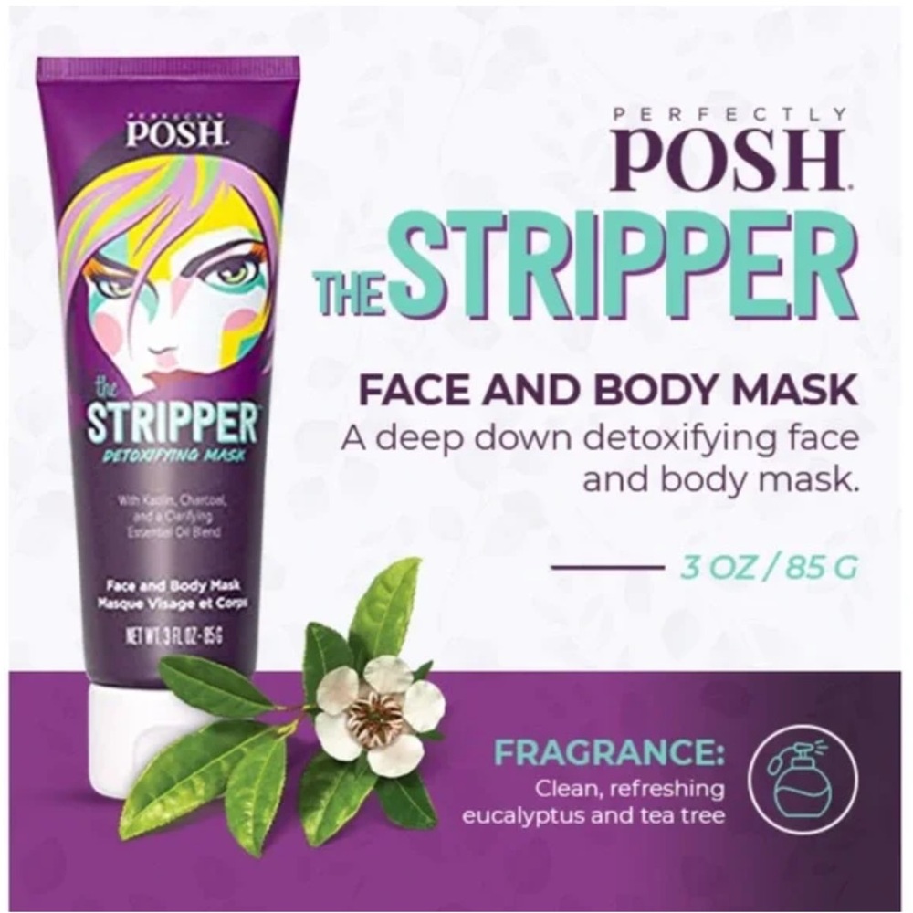 Perfectly Posh~The Stripper~detoxing face or body mask~New Sealed tube